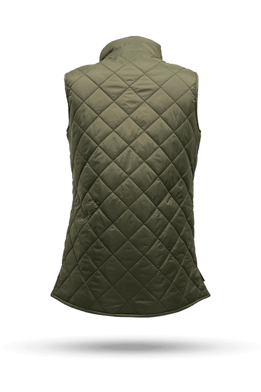 Women's Diamond Quilted Vest with Dropline Logo