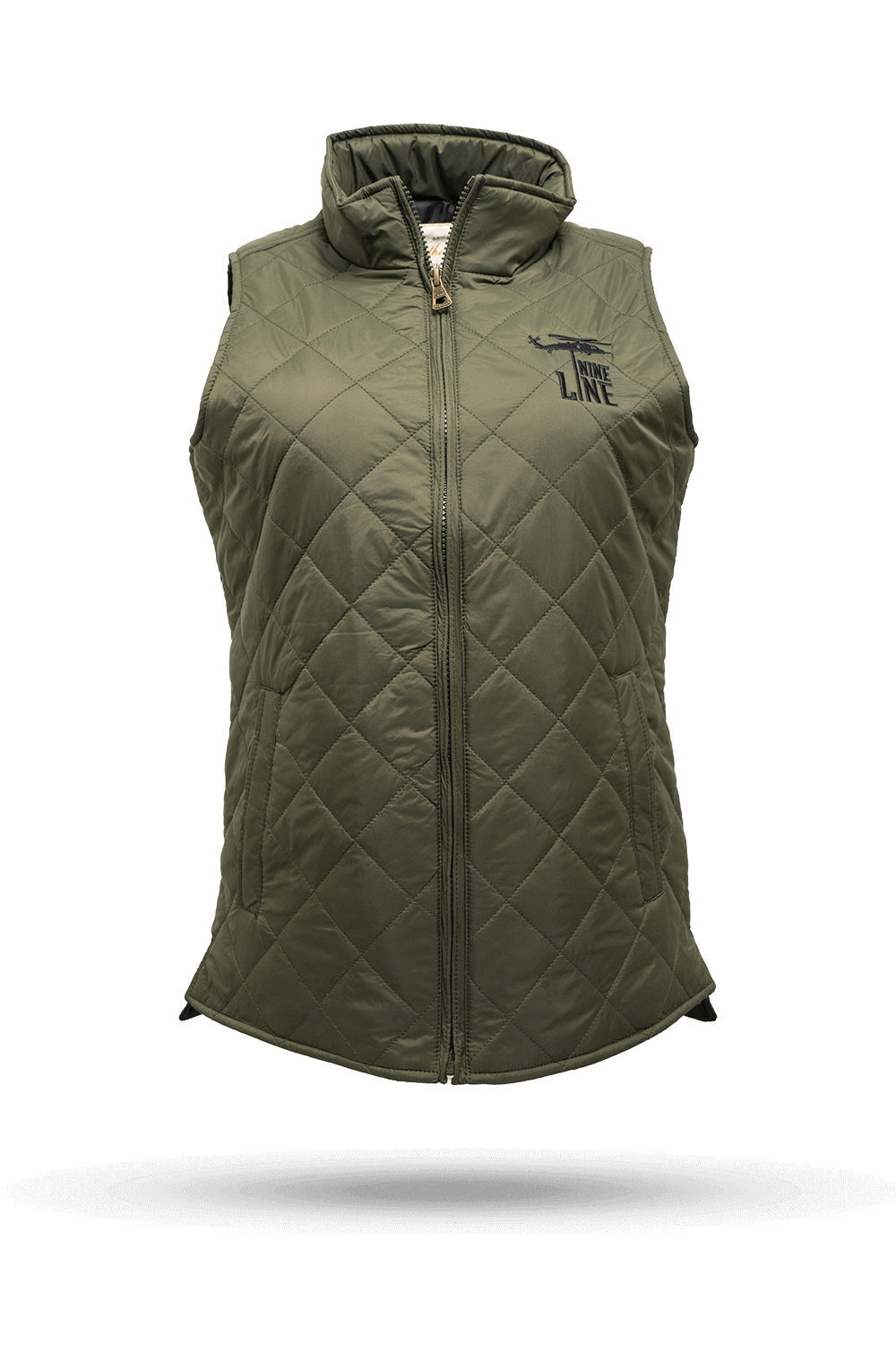 Women's Diamond Quilted Vest with Dropline Logo