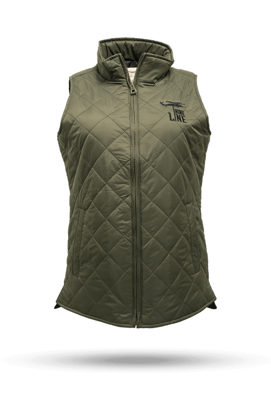 Women's Diamond Quilted Vest with Dropline Logo