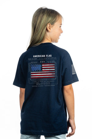 American Flag Schematic - Youth T-Shirt - Nine Line Apparel