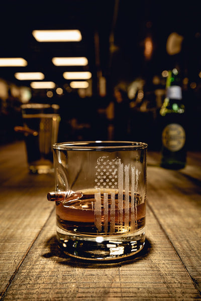 American Made .308 Whiskey Glass - Flag Collection - Nine Line Apparel