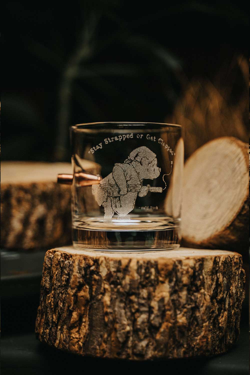 American Made .308 Whiskey Glass - Pooh Bear - Nine Line Apparel