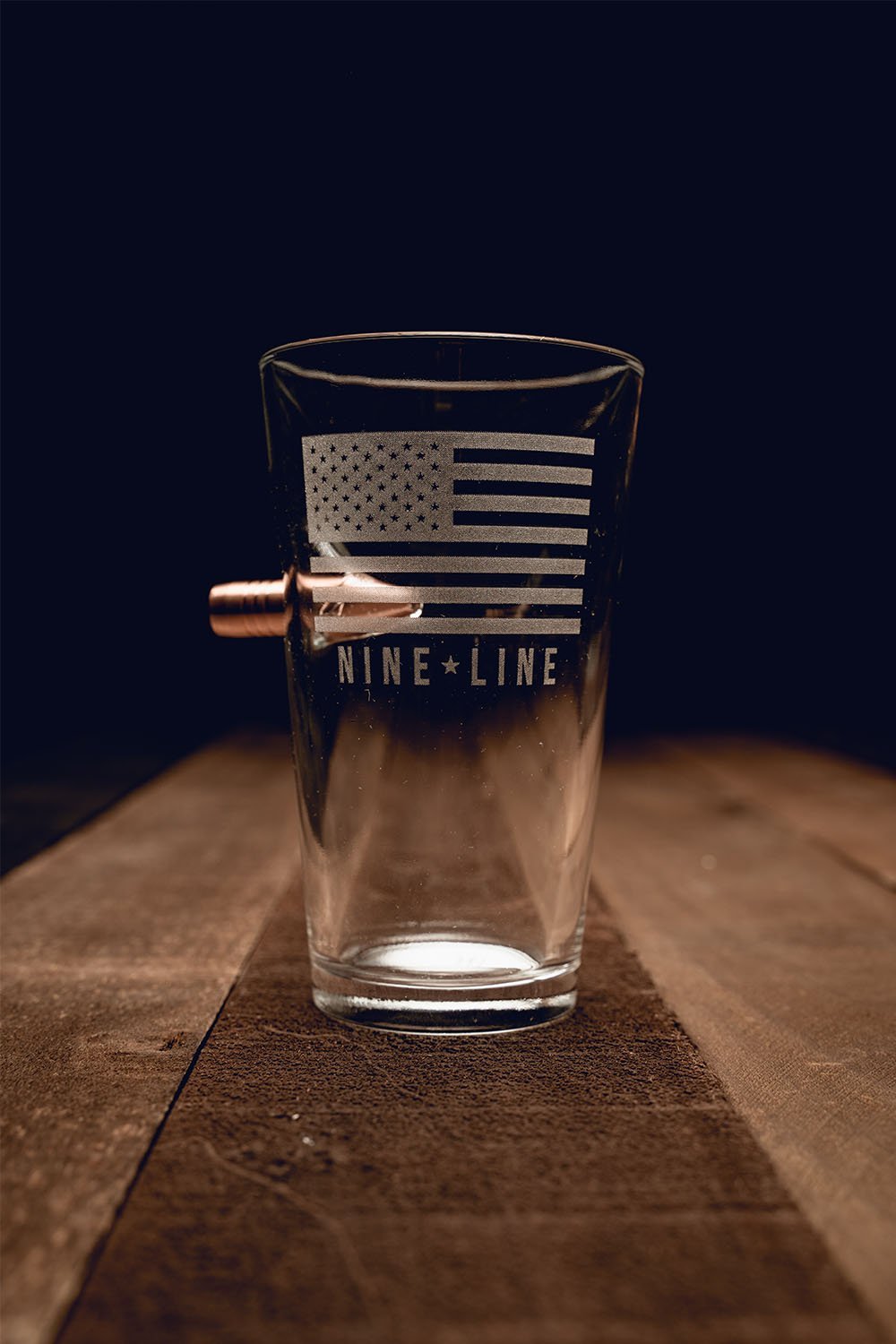 American Made .50cal Pint Glass - Flag - Nine Line Apparel