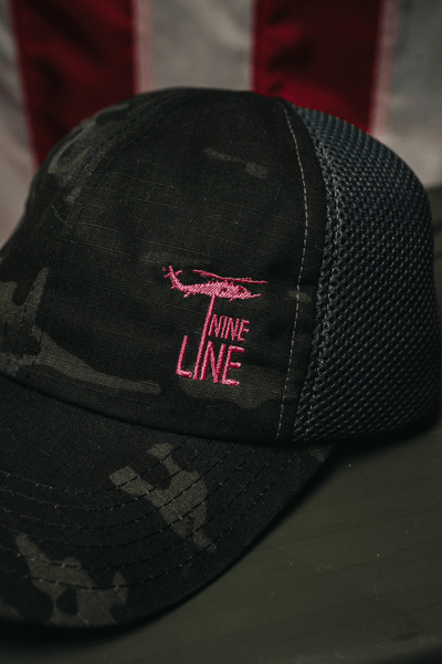 American Made Mesh Back Dark Multicam Hat Pink Dropline - Nine Line Apparel