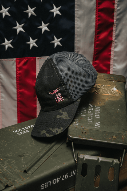 American Made Mesh Back Dark Multicam Hat Pink Dropline - Nine Line Apparel