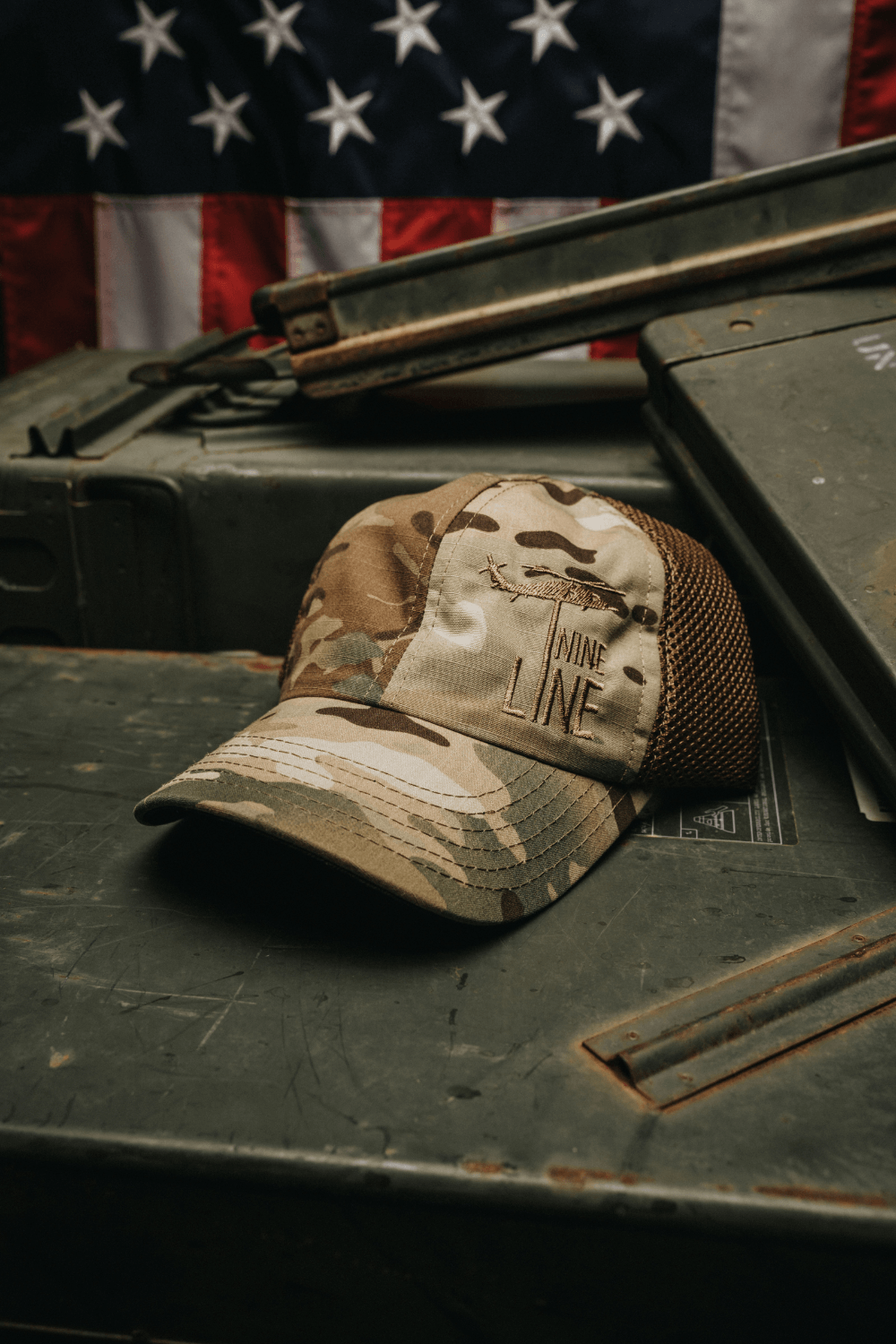 American Made Mesh Back Multicam Hat with Dropline Nine Line Apparel
