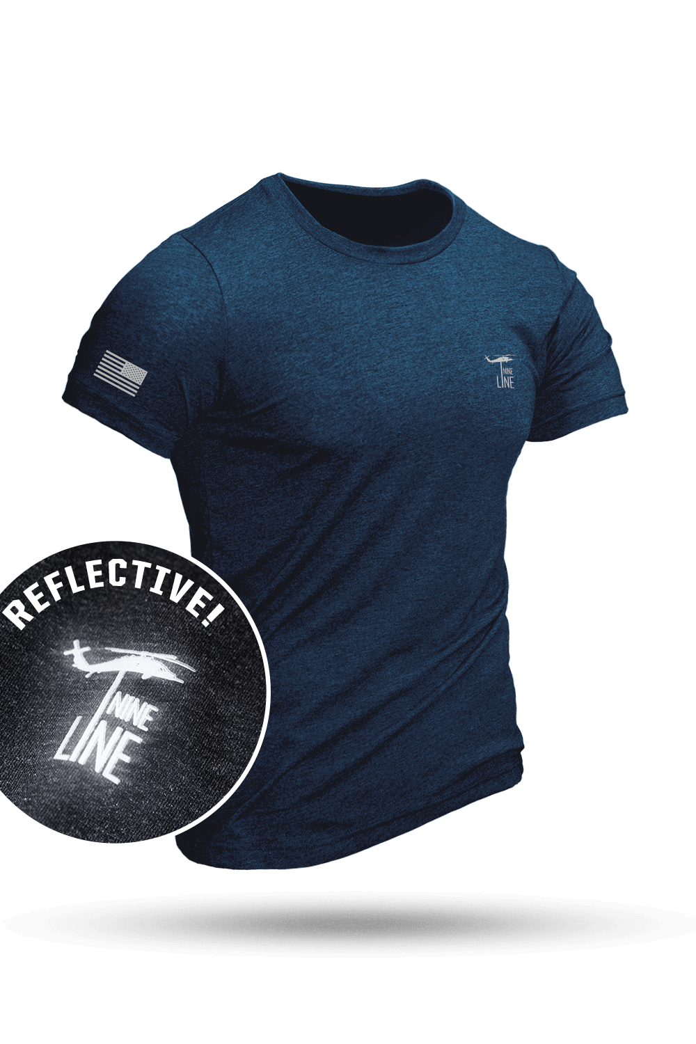 Athletic T-Shirt - Reflective - Core with Flag - Nine Line Apparel