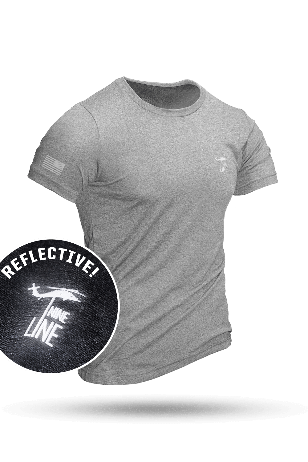 Athletic T-Shirt - Reflective - Core with Flag - Nine Line Apparel
