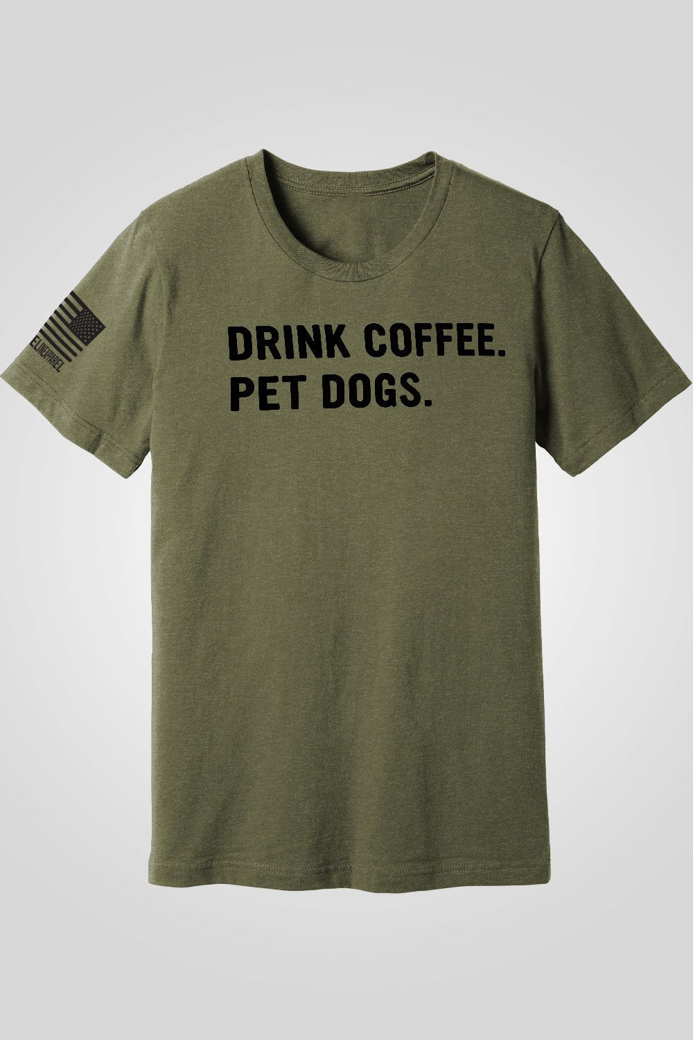 Boyfriend Fit Premium T-Shirt - Drink Coffee Pet Dogs - Nine Line Apparel