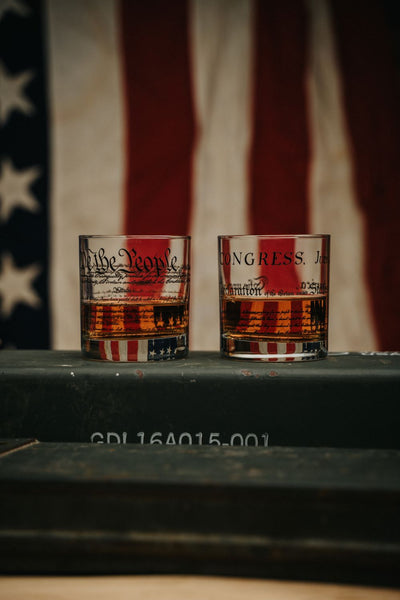 Constitution and Declaration Whiskey Glass Pair - Nine Line Apparel