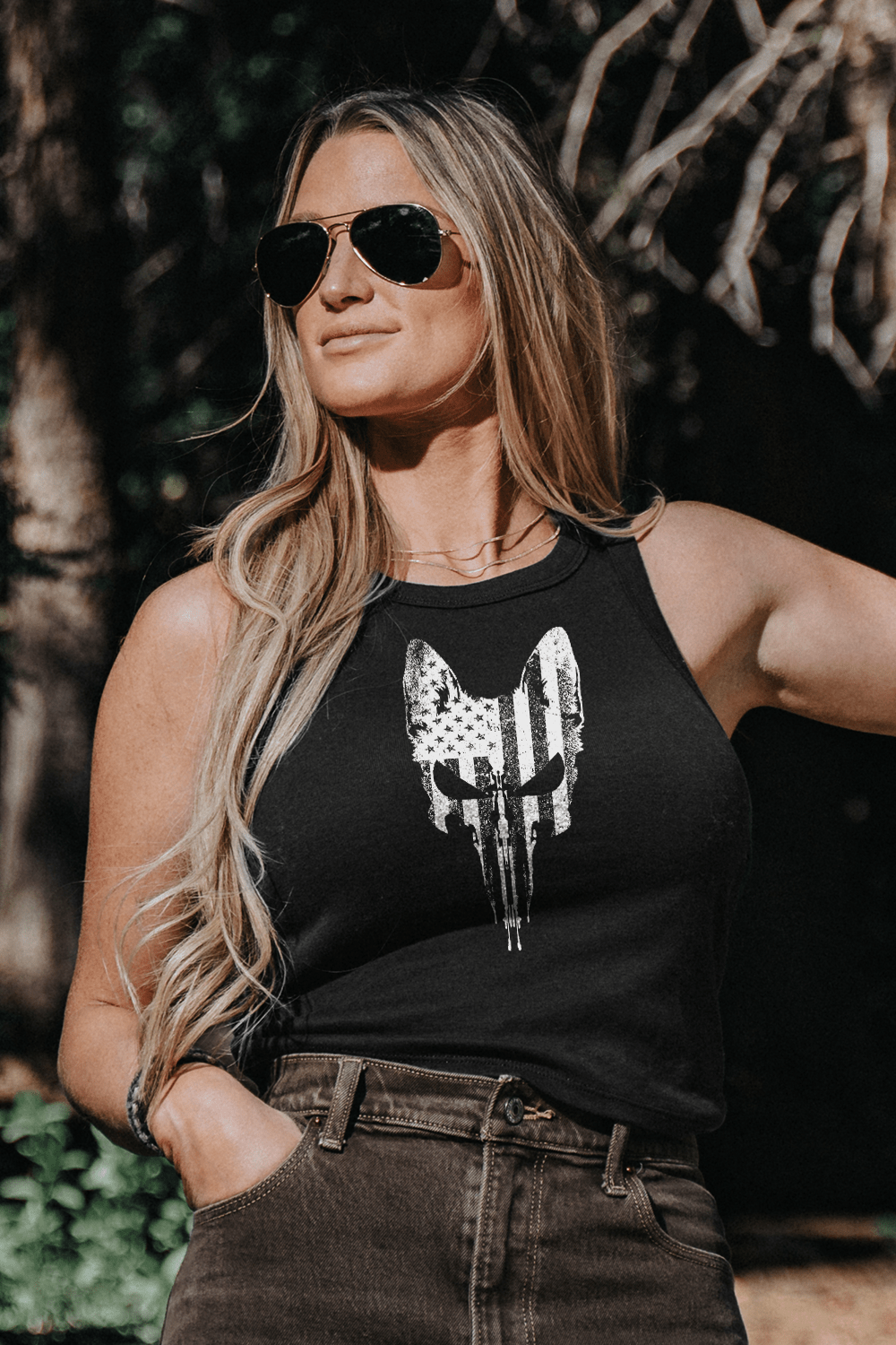 Crop Tank - Rex Skull Flag