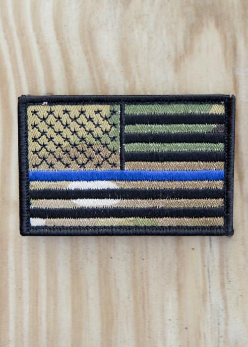 Dark Camo Thin Blue Line Patch - Nine Line Apparel