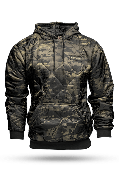 Dark Camo Woobie Pullover with Nine Star Line Patch - Nine Line Apparel