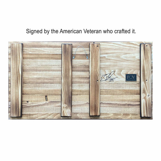 Flags of Valor - Challenge Coin Holder Flag Wood Wall Sign - Nine Line Apparel