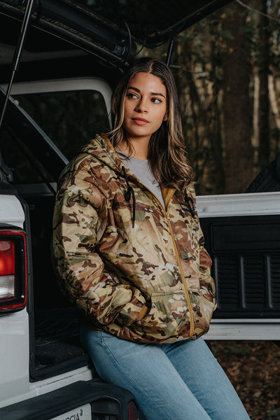 Full-Zip Camo Woobie with Nine Star Line Patch - Nine Line Apparel