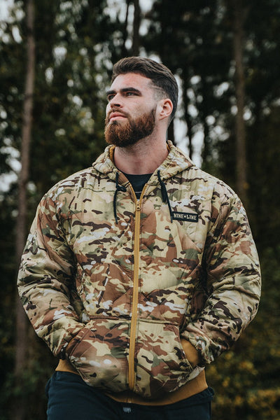 Full-Zip Camo Woobie with Nine Star Line Patch - Nine Line Apparel