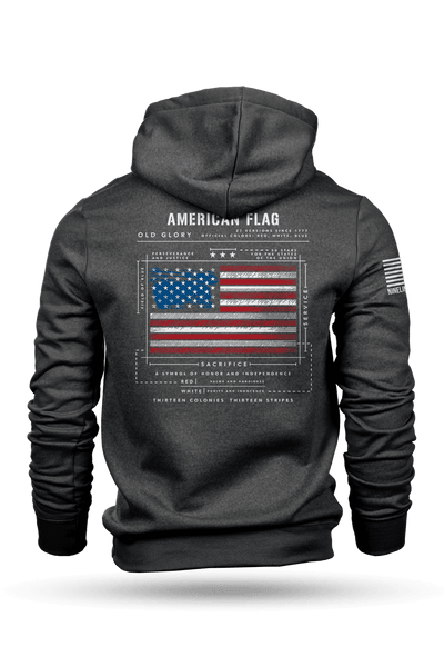 Hoodie - American Flag Schematic - Nine Line Apparel