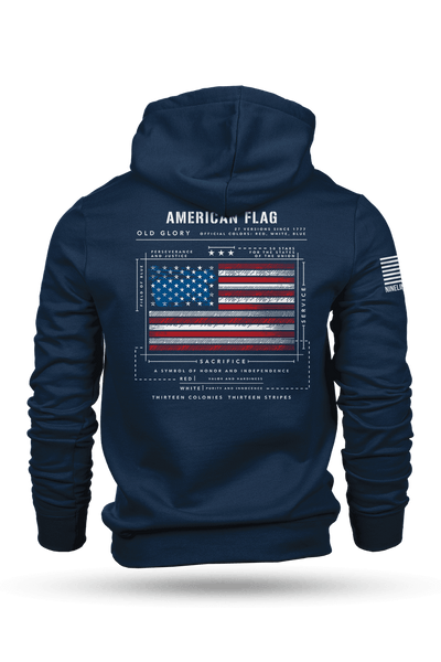 Hoodie - American Flag Schematic - Nine Line Apparel
