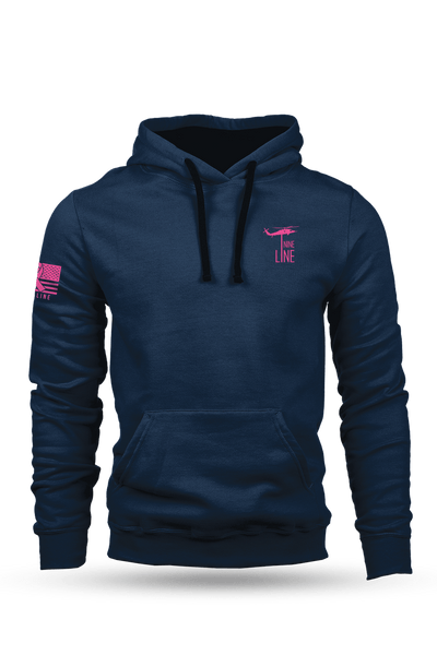 Hoodie - Breast Cancer Ribbon Flag - Nine Line Apparel