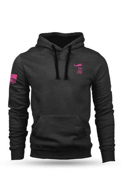 Hoodie - Breast Cancer Ribbon Flag - Nine Line Apparel