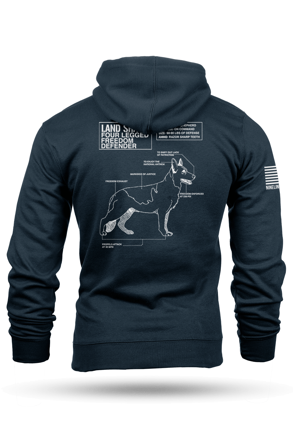 Hoodie - Land Shark - Nine Line Apparel