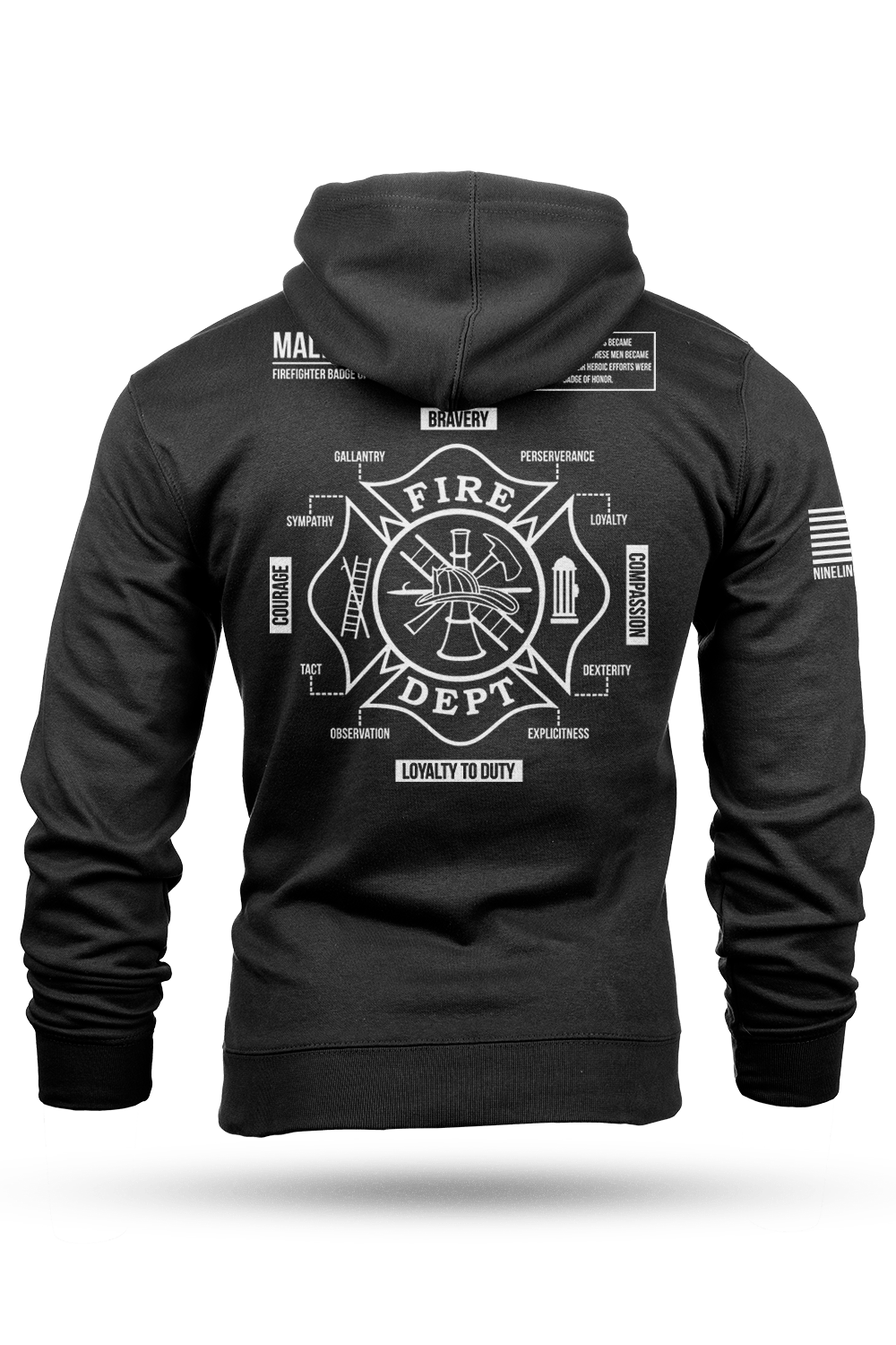 Hoodie - Maltese Cross Schematic - Nine Line Apparel