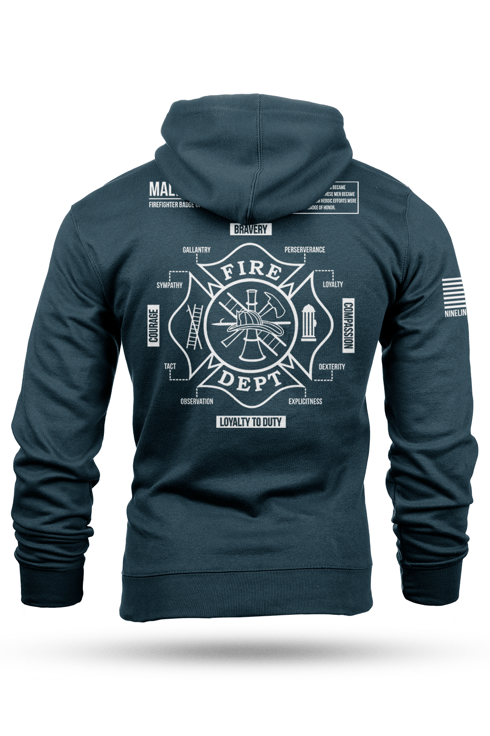 Hoodie - Maltese Cross Schematic - Nine Line Apparel
