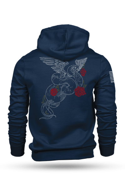 Hoodie - Rod Of Caduceus Snakes - Nine Line Apparel