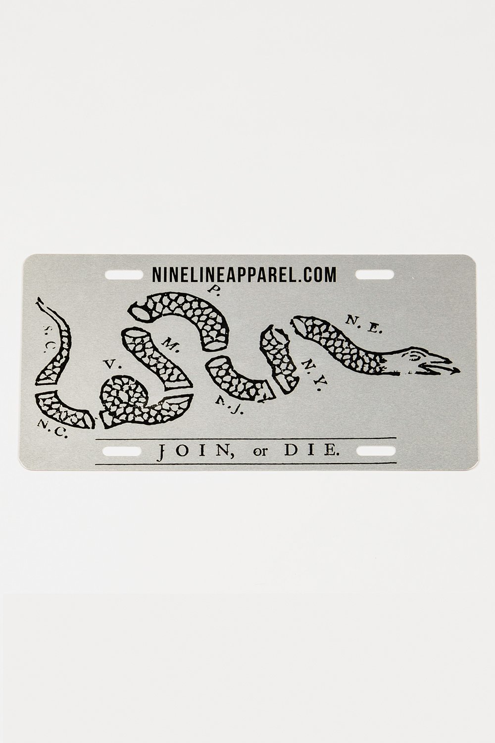 License Plate - Join Or Die - Nine Line Apparel