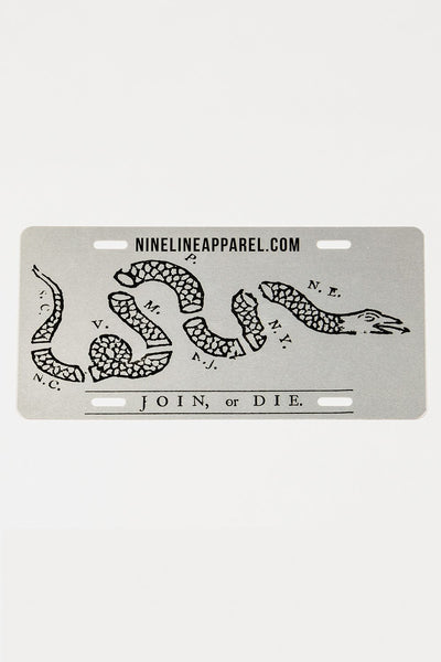License Plate - Join Or Die - Nine Line Apparel