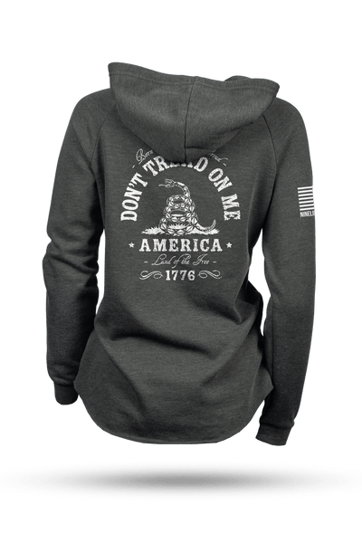 Lightweight Women's V-neck Hoodie - Don't Tread on Me - Nine Line Apparel