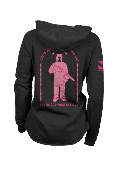 Lightweight Women's V-neck Hoodie - FUDGE AROUND - Nine Line Apparel
