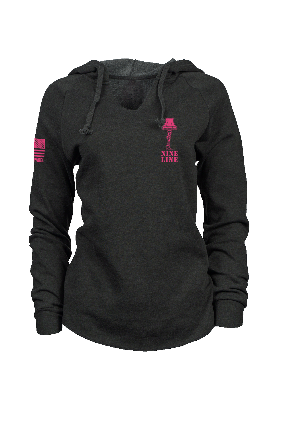 Lightweight Women's V-neck Hoodie - FUDGE AROUND - Nine Line Apparel
