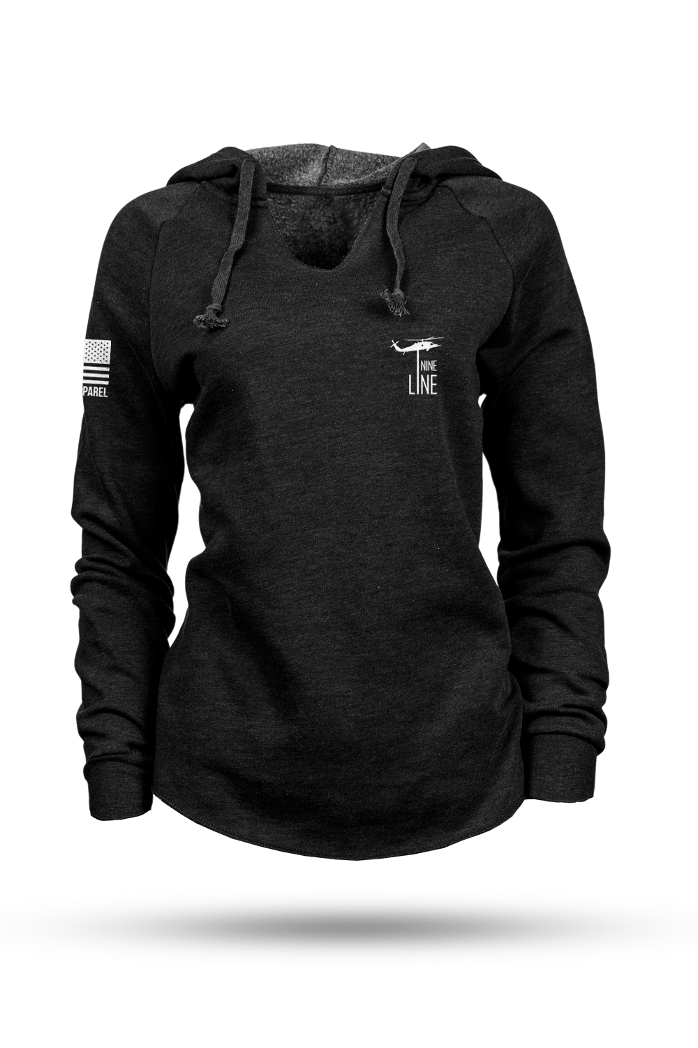 Black v neck hoodie sale
