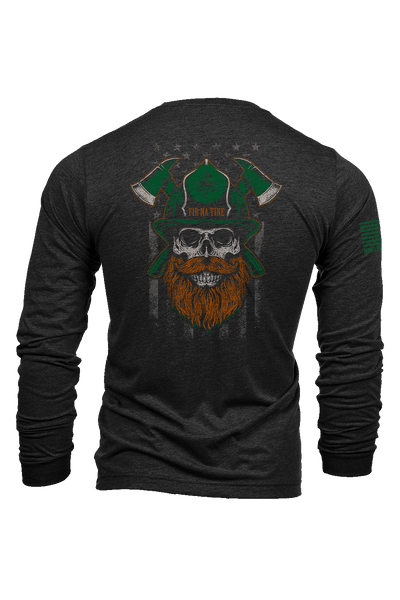 Long Sleeve Tri-Blend - St. Patrick's Day Men of Fire - Nine Line Apparel