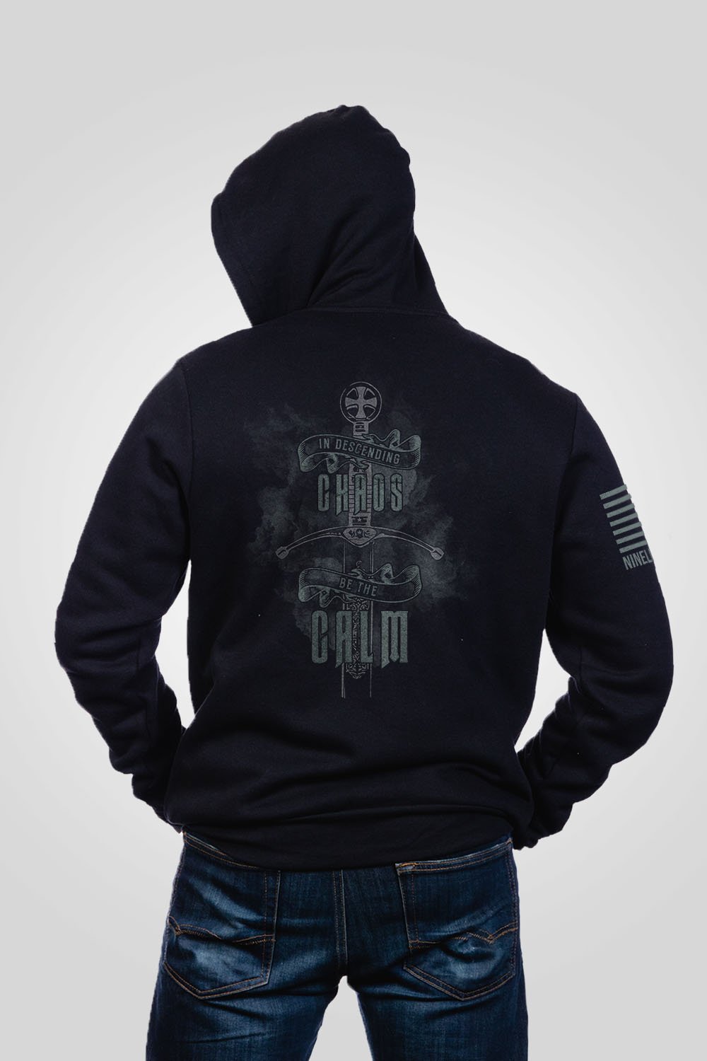 Men's Full-Zip Hoodie - Oz-Be The Calm - Nine Line Apparel