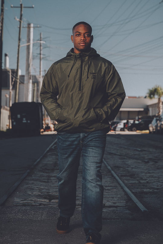 Men's Hooded 1/4 Zip Windbreaker - Nine Line Apparel