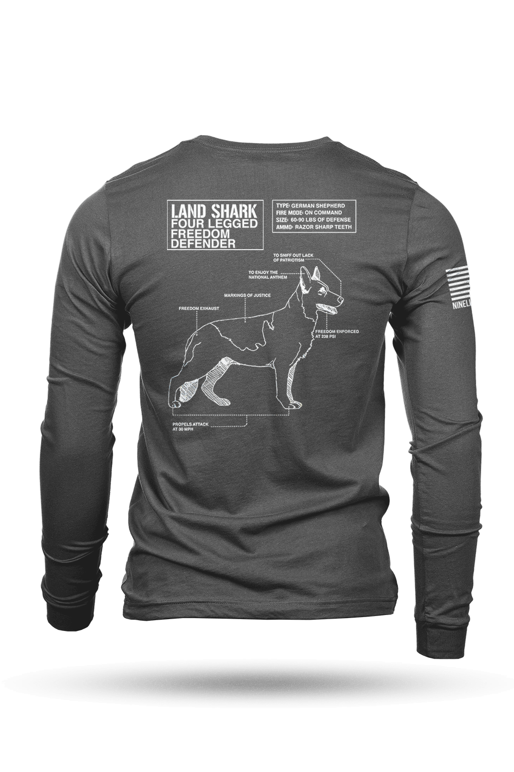 Men's Long Sleeve - Land Shark - Nine Line Apparel