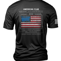 Moisture Wicking T-Shirt - American Flag Schematic
