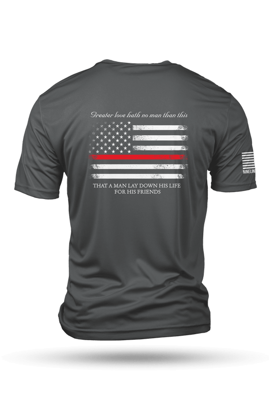 Men's Moisture Wicking T-Shirt - Thin Red Line - Nine Line Apparel