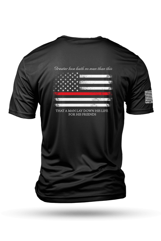 Men's Moisture Wicking T-Shirt - Thin Red Line - Nine Line Apparel