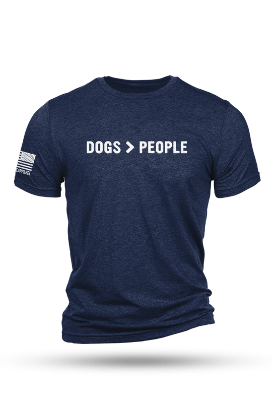 Men's Tri-Blend T-Shirt - Dogs>People - Nine Line Apparel