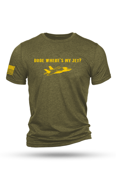Men's Tri-Blend T-Shirt - DUDE WHERE'S MY JET - Nine Line Apparel