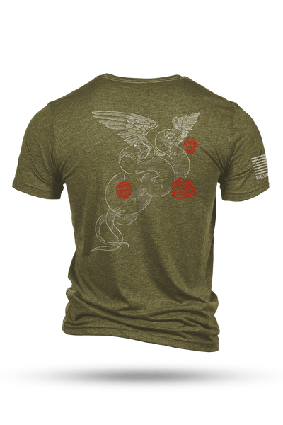Men's Tri-Blend T-Shirt - Rod Of Caduceus Snakes - Nine Line Apparel
