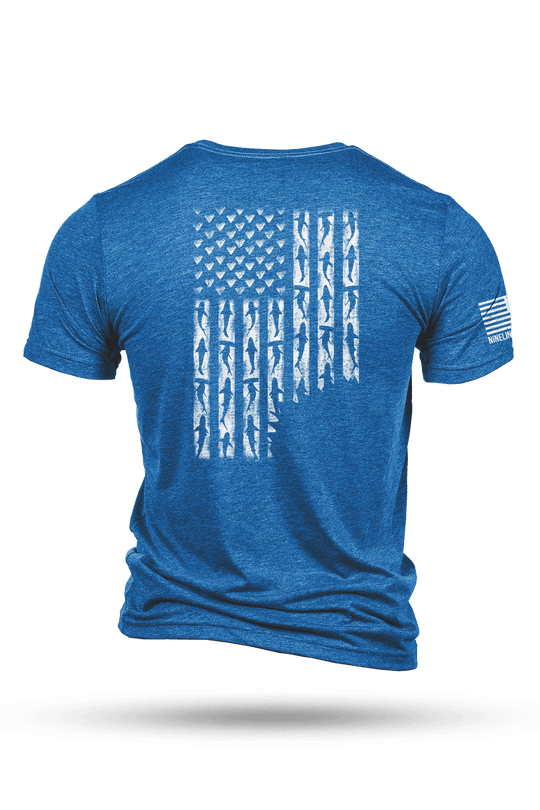 Men's Tri-Blend T-Shirt - SHARK FLAG - Nine Line Apparel