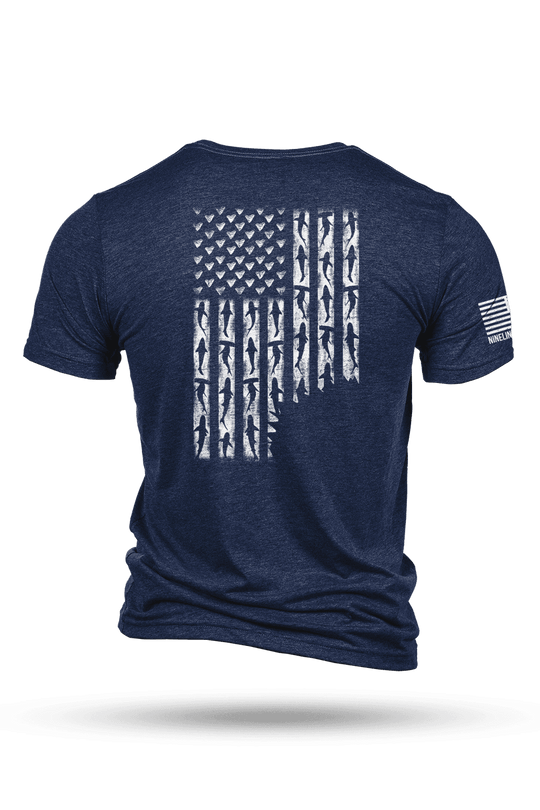 Men's Tri-Blend T-Shirt - SHARK FLAG - Nine Line Apparel