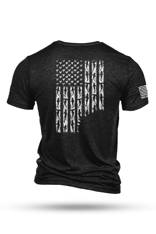 Men's Tri-Blend T-Shirt - SHARK FLAG - Nine Line Apparel