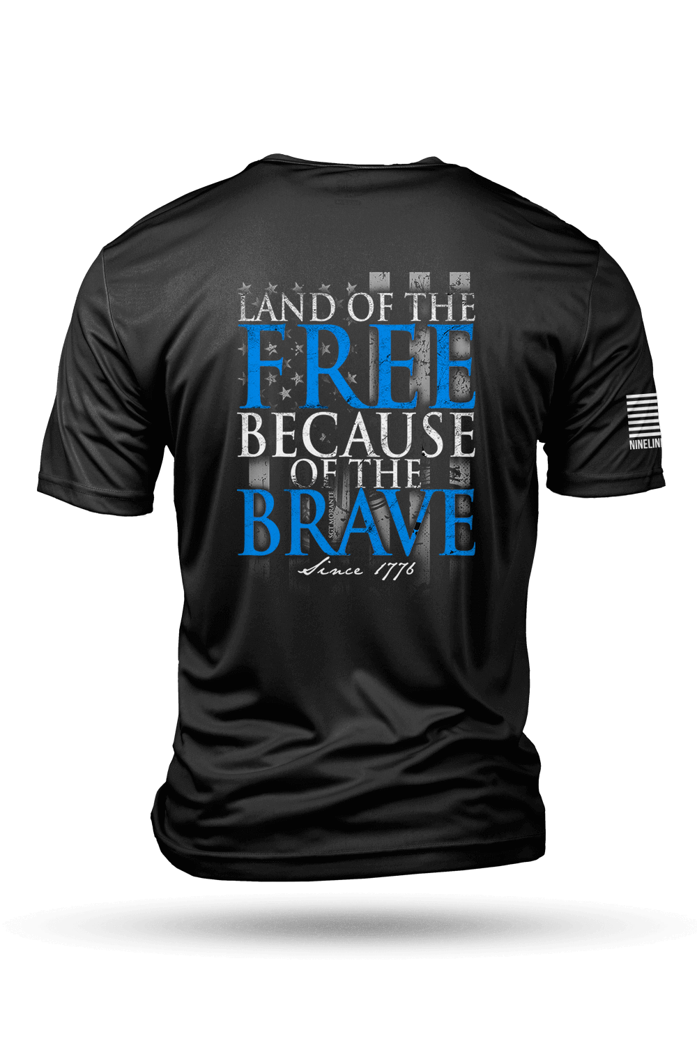 Moisture Wicking T-Shirt - Because Of The Brave - Nine Line Apparel