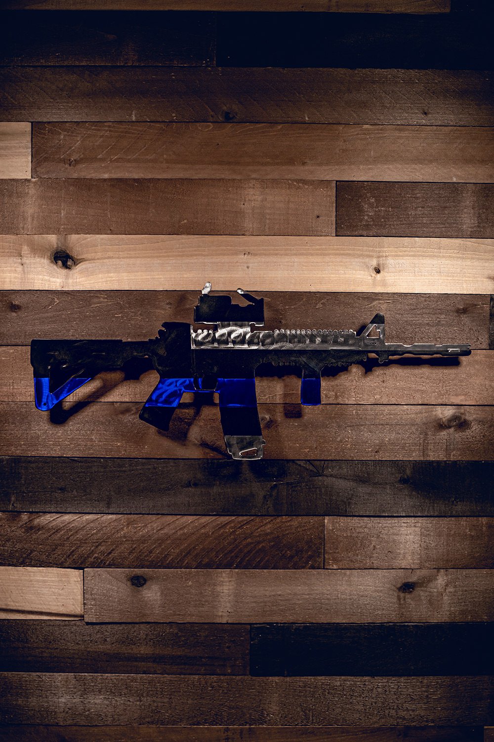 Molten Metal Sign - Thin Blue Line AR - Nine Line Apparel