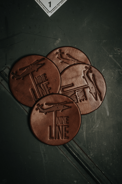 Nine Line Leather Coasters - 4 Pack - Nine Line Apparel